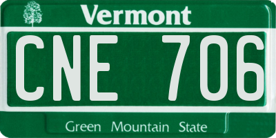 VT license plate CNE706
