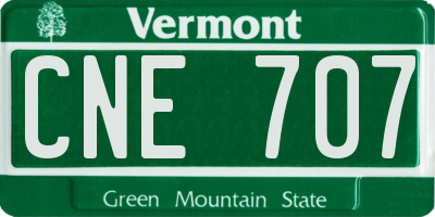 VT license plate CNE707