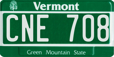 VT license plate CNE708