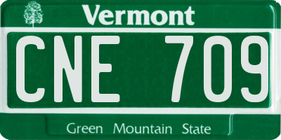 VT license plate CNE709