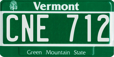 VT license plate CNE712