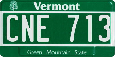 VT license plate CNE713