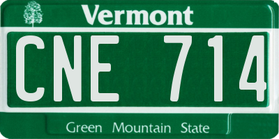 VT license plate CNE714