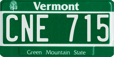 VT license plate CNE715
