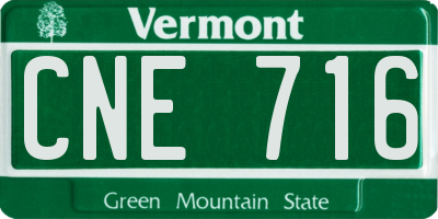 VT license plate CNE716