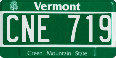 VT license plate CNE719