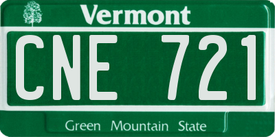 VT license plate CNE721