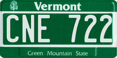 VT license plate CNE722