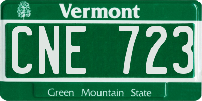 VT license plate CNE723