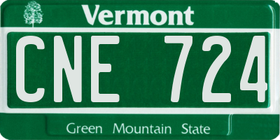 VT license plate CNE724