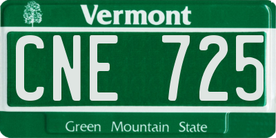 VT license plate CNE725