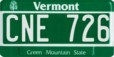 VT license plate CNE726