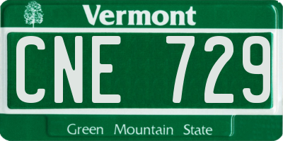 VT license plate CNE729