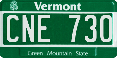 VT license plate CNE730
