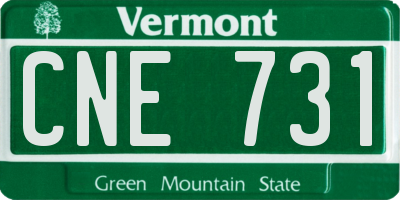 VT license plate CNE731
