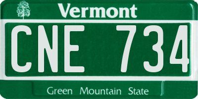 VT license plate CNE734
