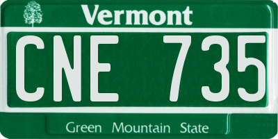 VT license plate CNE735