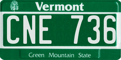 VT license plate CNE736