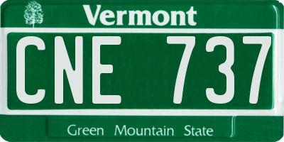 VT license plate CNE737