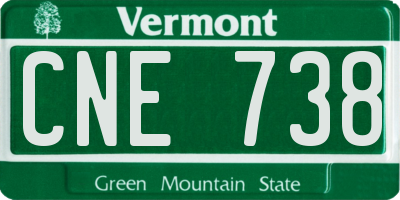 VT license plate CNE738