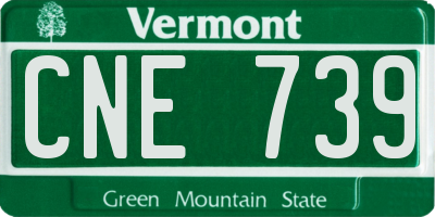 VT license plate CNE739