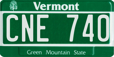 VT license plate CNE740