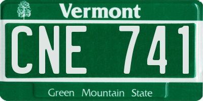 VT license plate CNE741