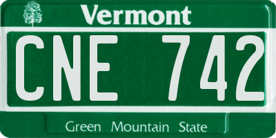 VT license plate CNE742