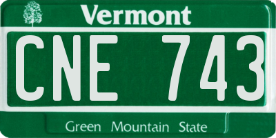 VT license plate CNE743