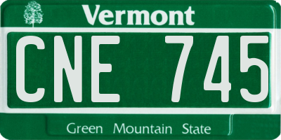 VT license plate CNE745