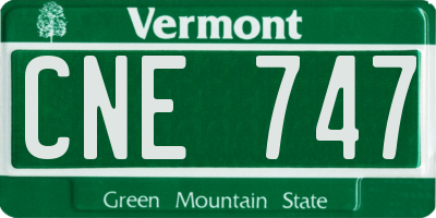 VT license plate CNE747