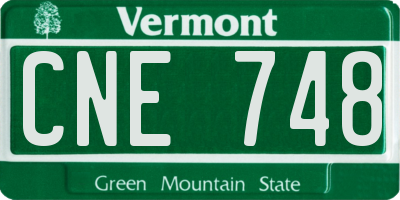 VT license plate CNE748