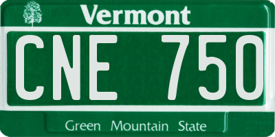 VT license plate CNE750