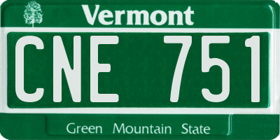VT license plate CNE751