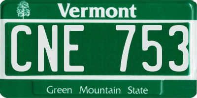 VT license plate CNE753