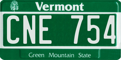 VT license plate CNE754