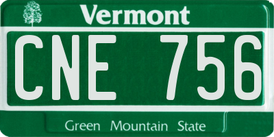 VT license plate CNE756