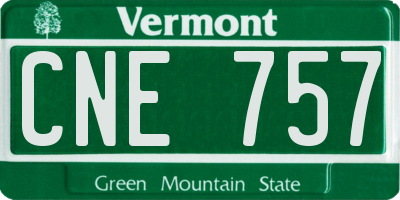 VT license plate CNE757