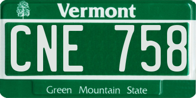 VT license plate CNE758