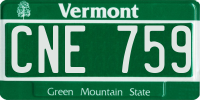 VT license plate CNE759