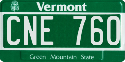 VT license plate CNE760