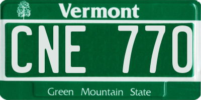 VT license plate CNE770