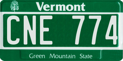 VT license plate CNE774