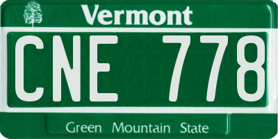VT license plate CNE778