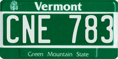 VT license plate CNE783