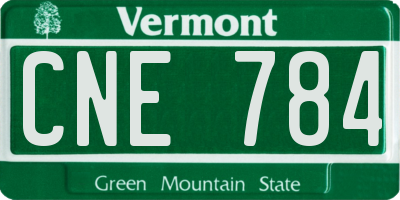 VT license plate CNE784