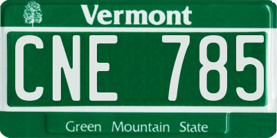 VT license plate CNE785