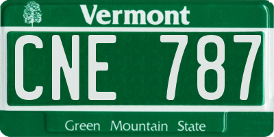 VT license plate CNE787
