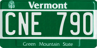 VT license plate CNE790