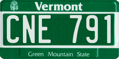 VT license plate CNE791